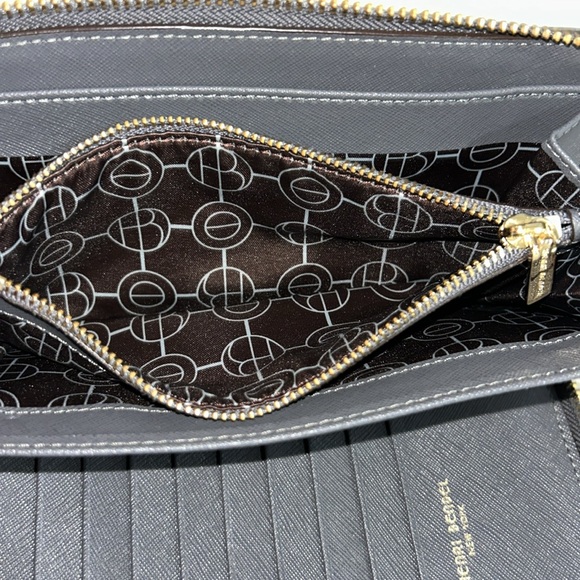 Henri Bendel Grey Croc Embossed Leather Zip Around Wallet - Picture 12 of 16